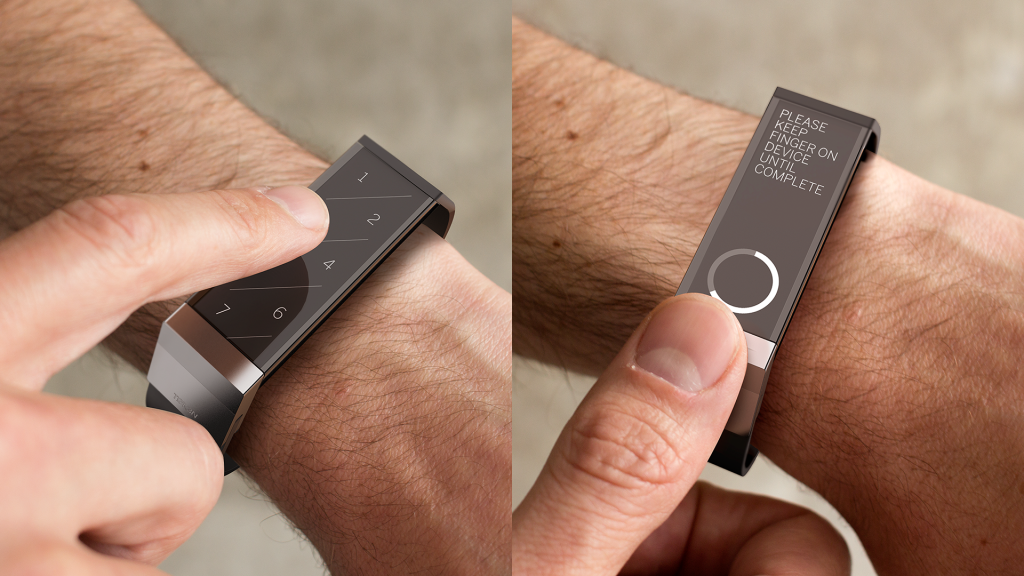 The "Token" is a Wrist mounted digital Wallet Prototype